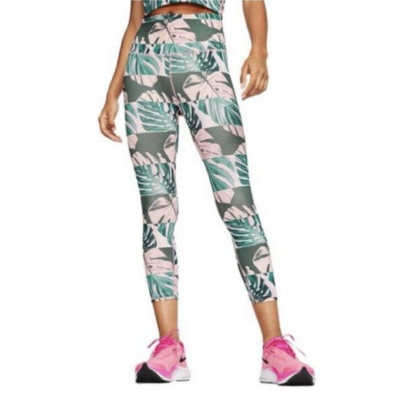 Nike Floral Multicolor Fast Crop Runway Women Leggings Women's Extra Small NWT - Picture 1 of 7